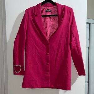 PrettyLittleThing Pink Blazer Tailored Suit Jacket